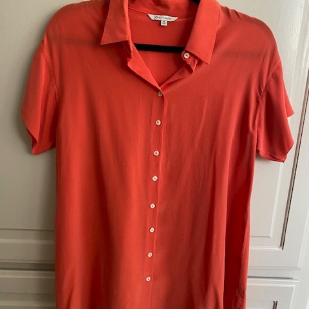 John Mark Silk Tunic Blouse Size M